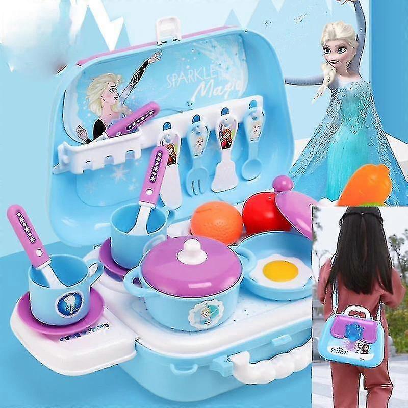Frozen Anna Elsa Backpack Pretend Play Kitchenware Tool Children'S Toys