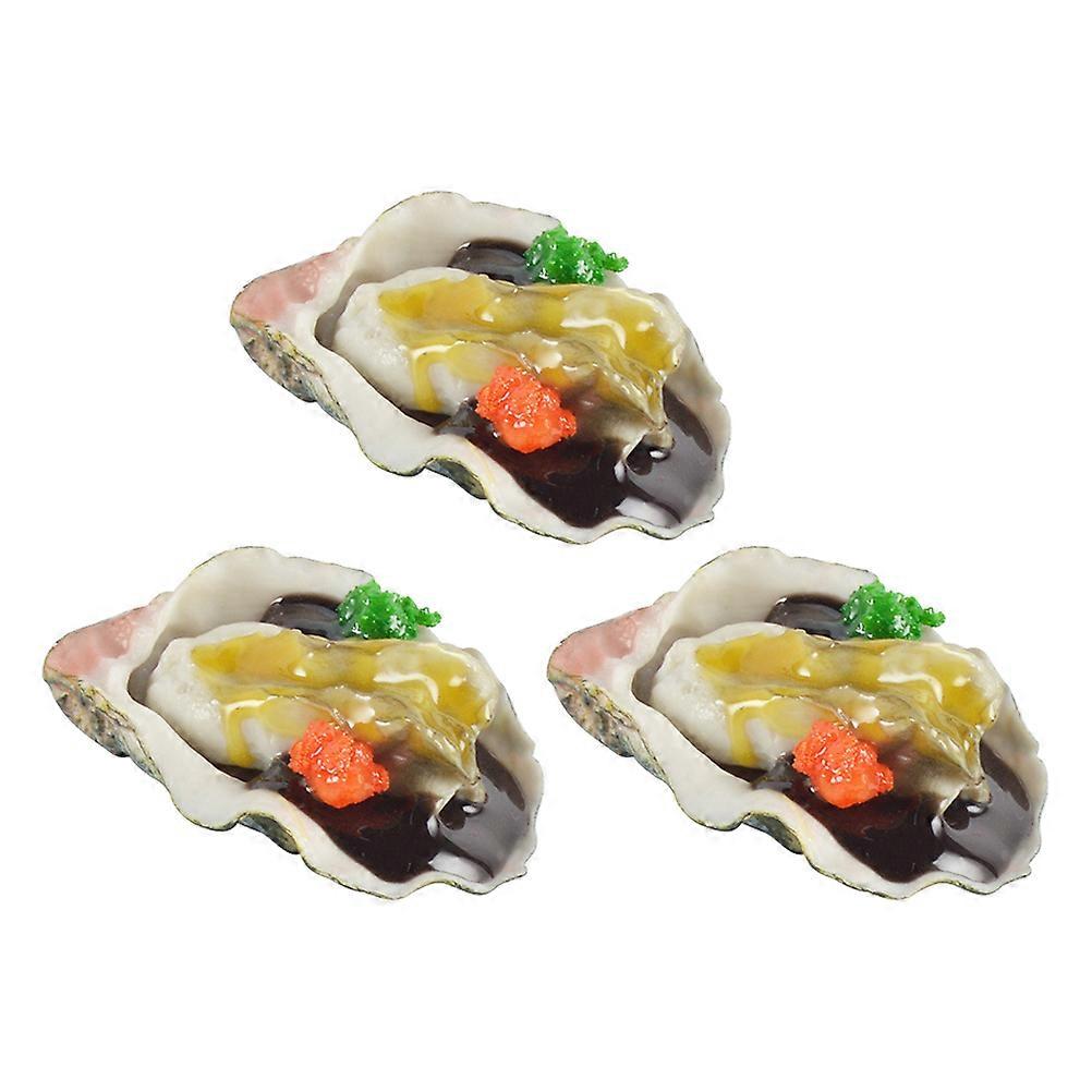 3pcs Artificial Shellfish Seafood Oysters Model Restaurant Cabinet Display Props