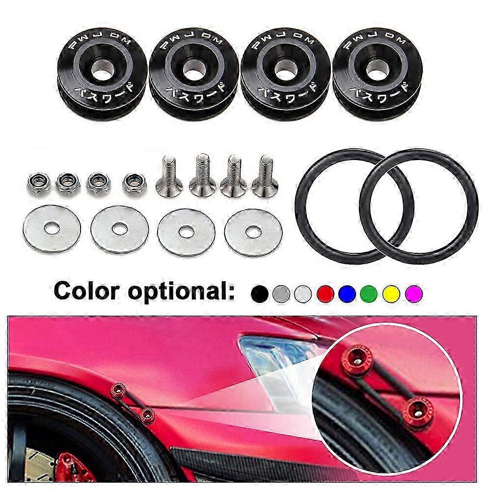 thumbnail image 2 of Black Spiked Aluminum Bumper Quick Release Fastener Kit - For Trunk Or Hatch (P12) 2 of 10