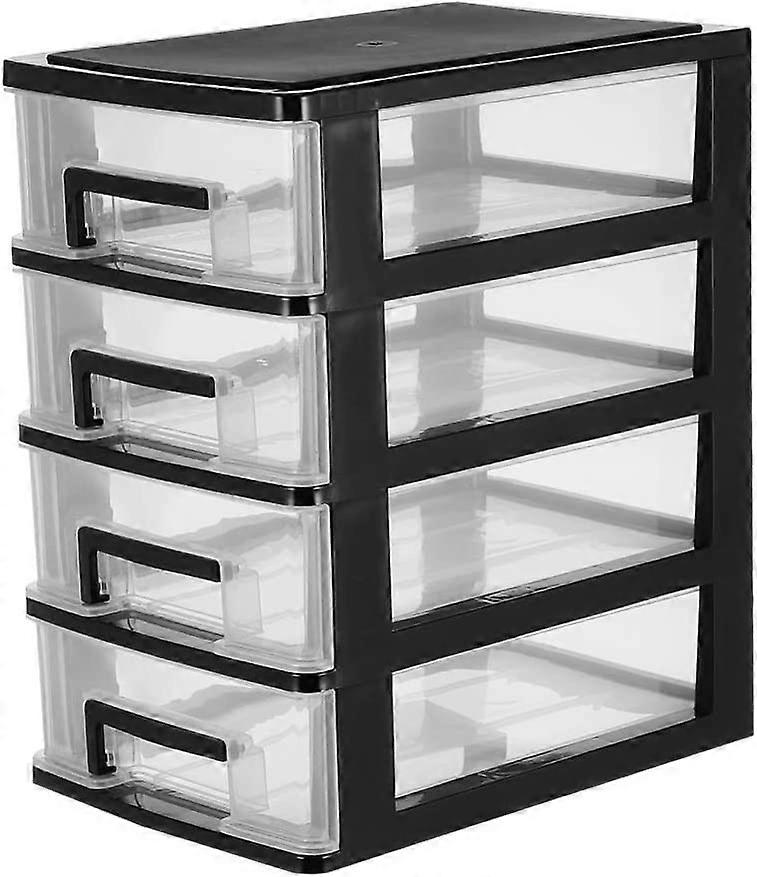4 Drawer Desktop Storage Drawers Stackable Plastic Drawer Unit Plastic Storage Drawer