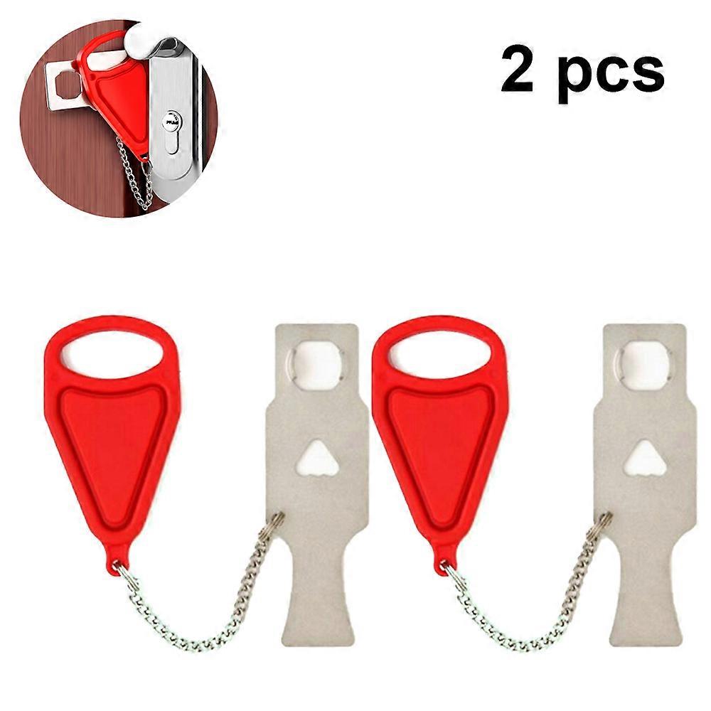 2pcs Portable Door Lock Home Security, Upgraded Strong Multi Size Travel Lock for Additional Safety and Privacy, Solid Heavy Duty Lock