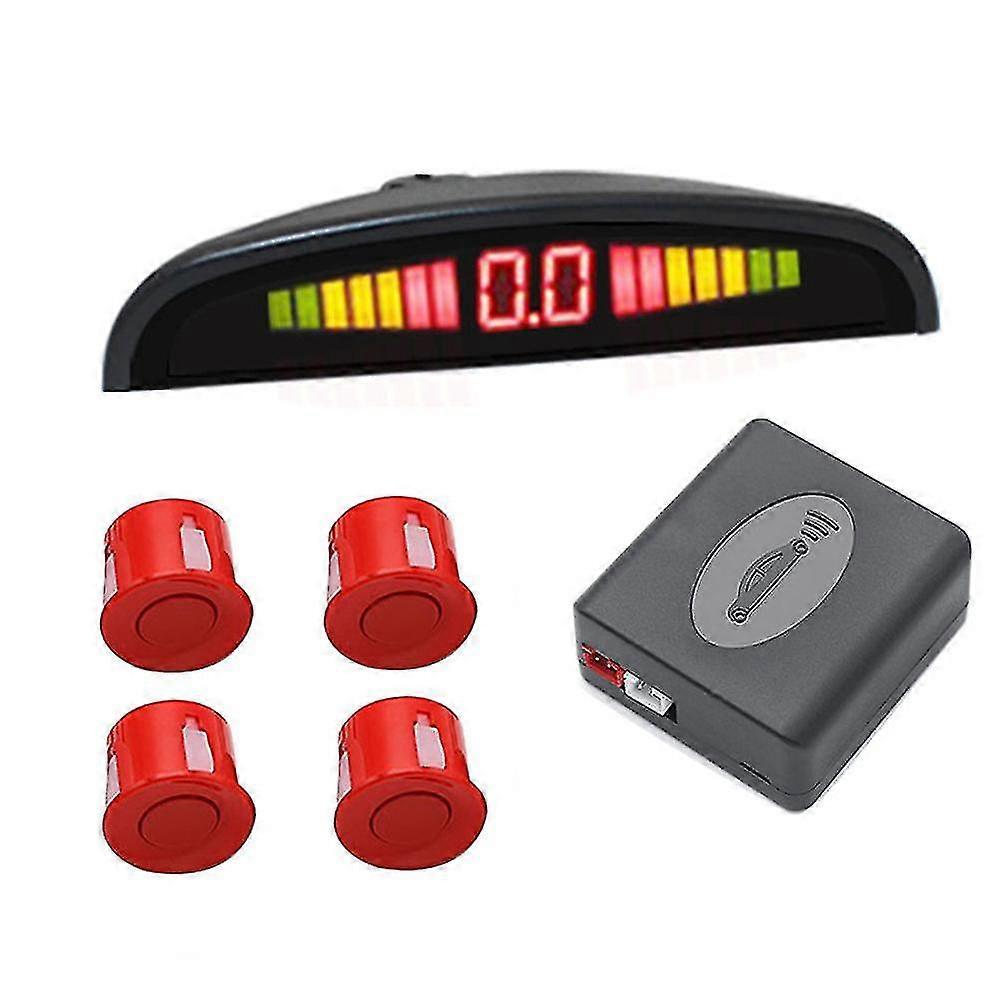 4 Sensors Car Flat Parking Sensor Auto Reverse Back Up Detector System With Led Display For Cars,kuo lu