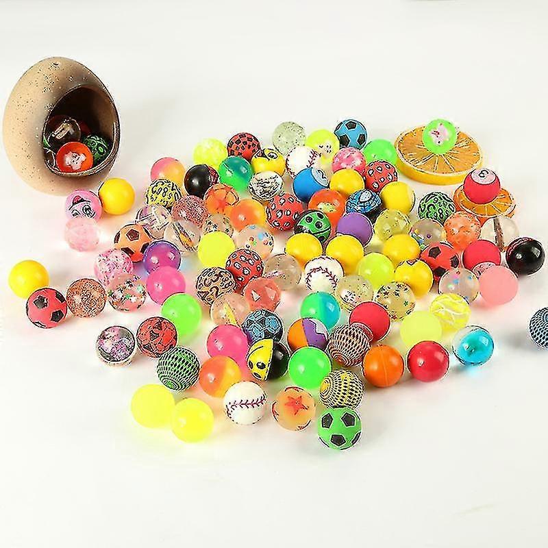 Bouncy Balls,50 Pieces Rubber Jumping Ball Assorted Colourful