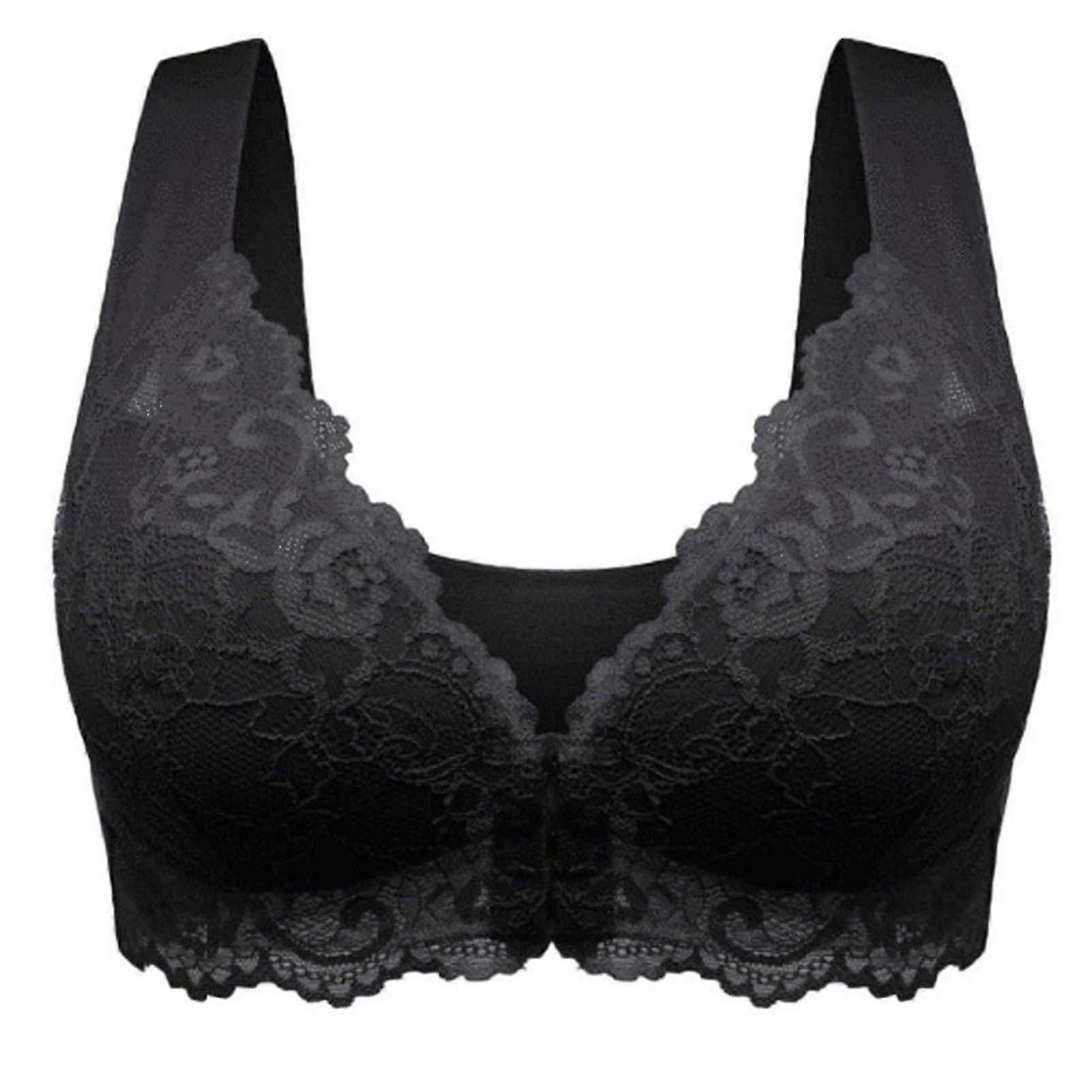 Front Closure Bra With Floral Lace Lift Stretch 5d Shaping Seamless Bra Push Up Full Coverage