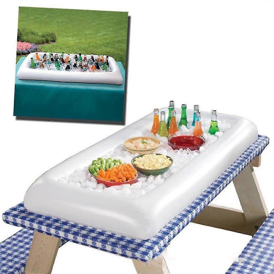 Inflatable Ice Serving Bar Pool Party Buffet Drink Cooler Floating Ice Tray Food Drink Containers For Summer Parties