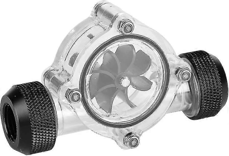 Computer Water And Cold Water Flow Meter Flow Meter 8-leaf Water Flow Meter Turbo Black G1/4 2 Points Interface