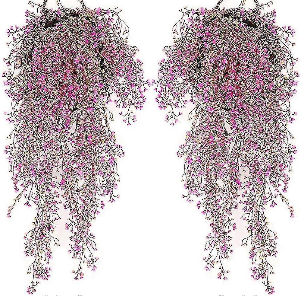 2 pezzi fiore artificiale cesto appeso, fiori artificiali sulla parete, fiori appesi, fiori artificiali per soggiorno, 85cm appeso pl artificiale