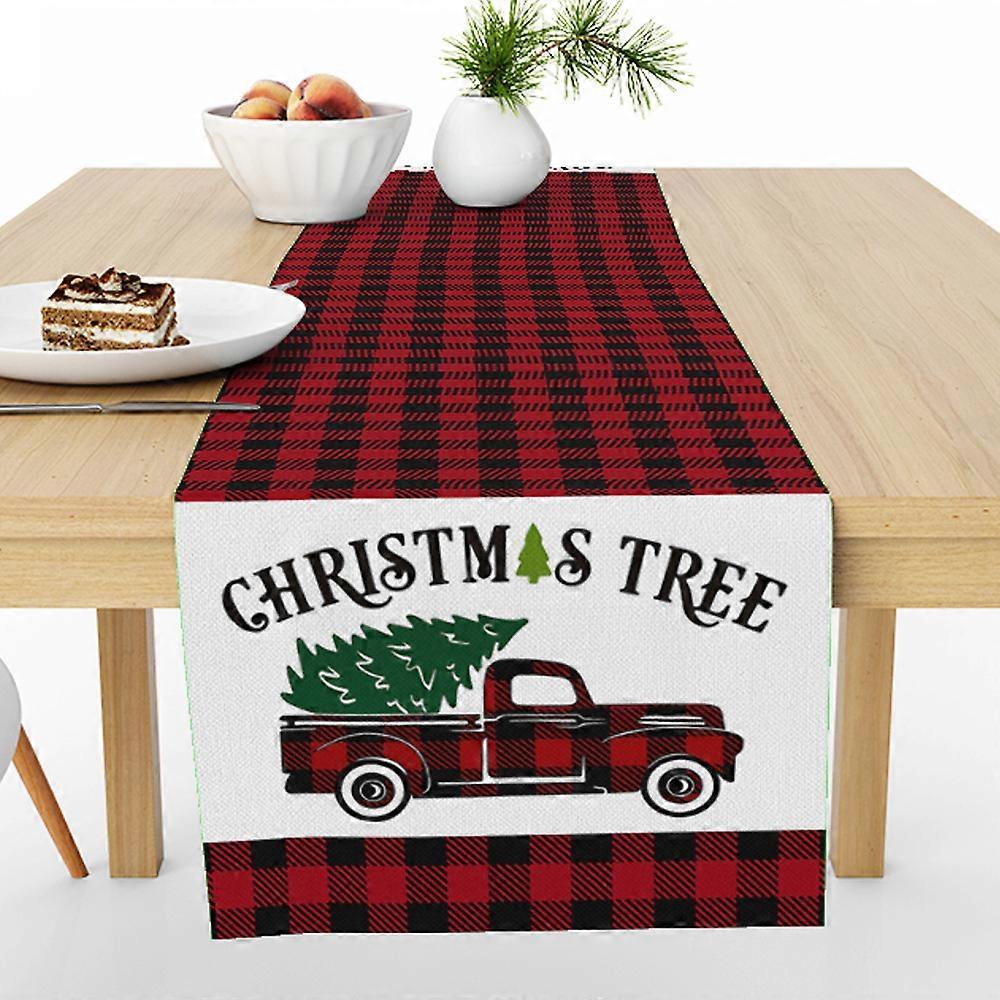 2024 New Nordic New Year Tablecloth Christmas Printed Table Mat Decoration Linen Table Flag