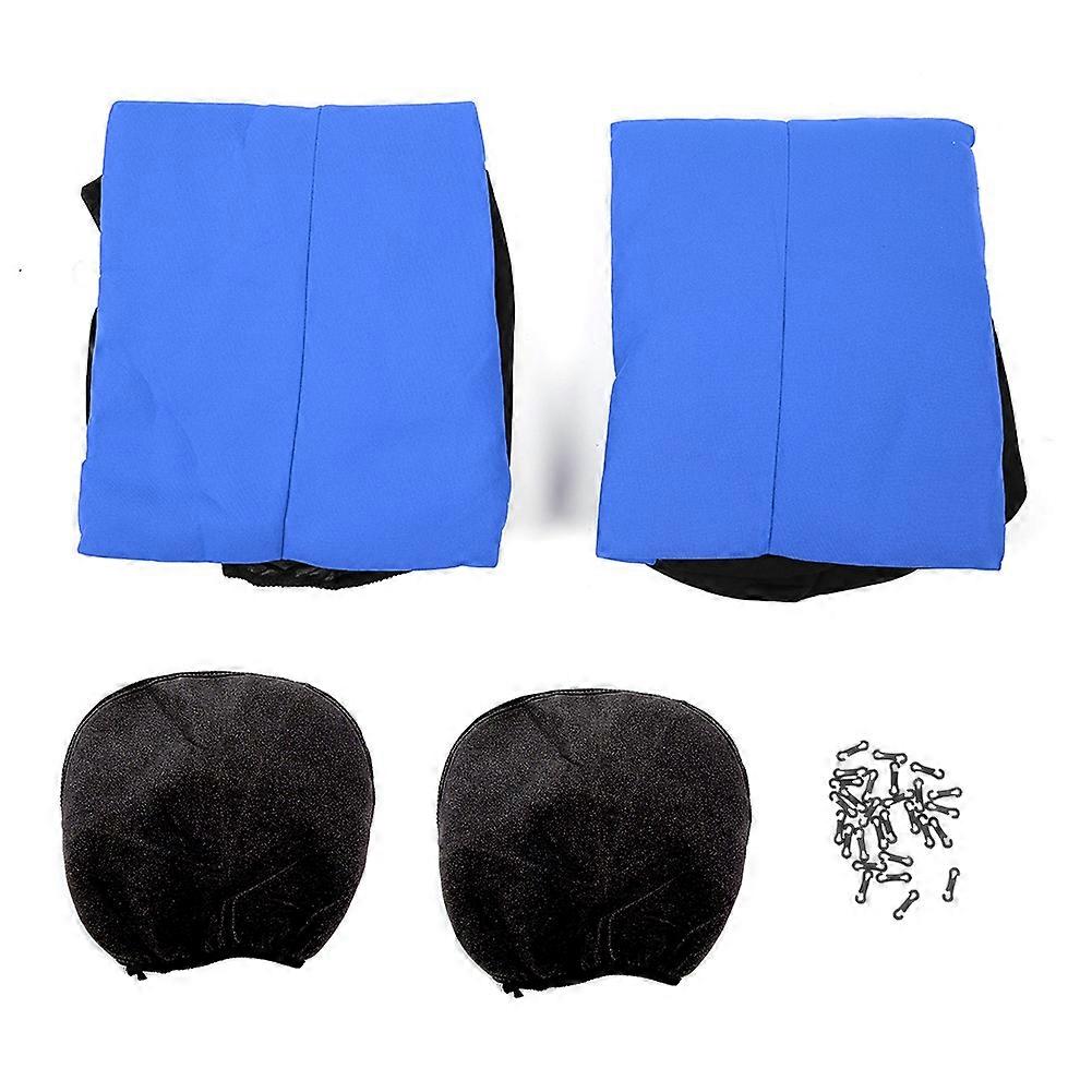 4pcs Car Seats Cover Set Driver Copilot Seats Protector Universal Auto Interior AccessoryBlue Black