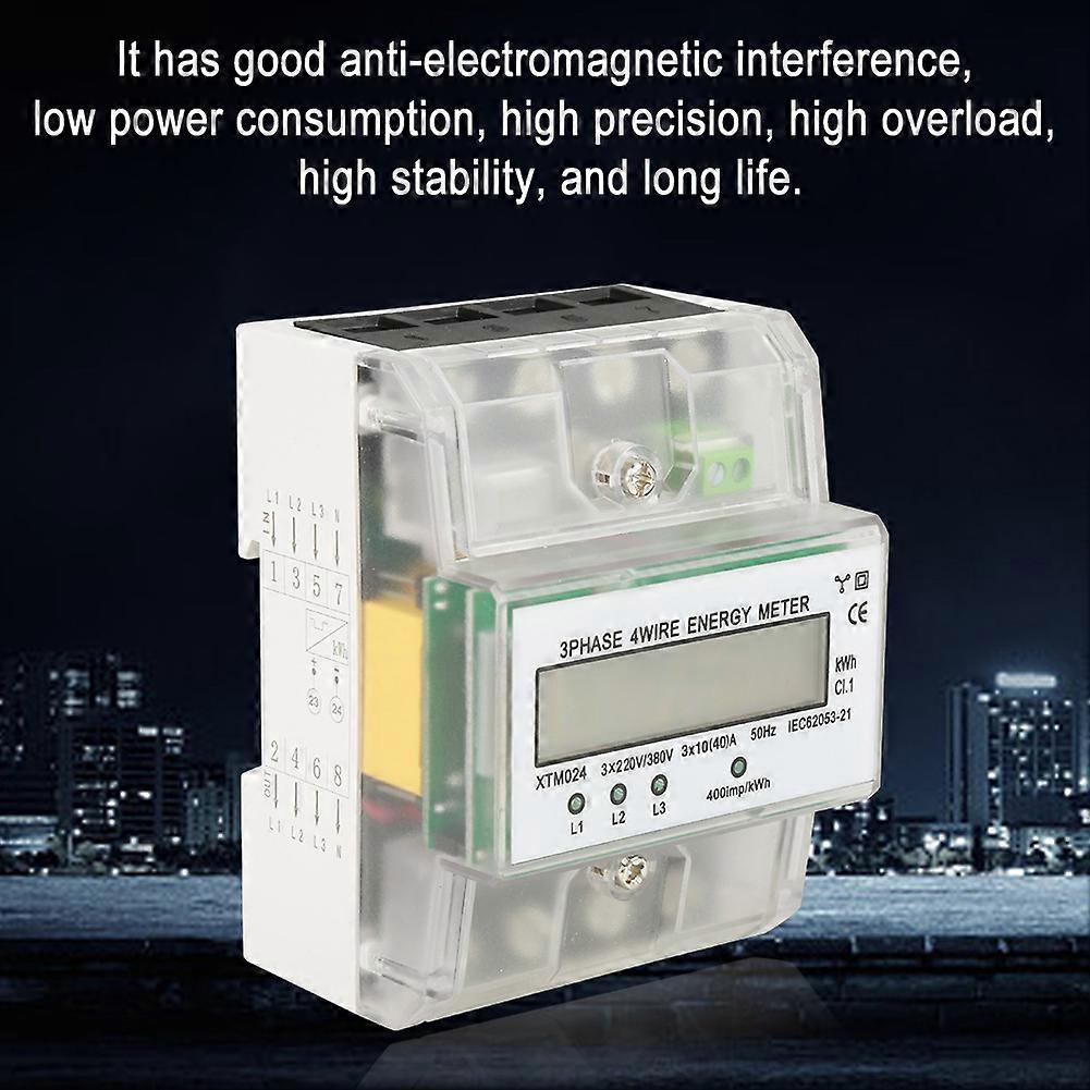Digital LCD 3 phase 4 Wire Din Rail Electric Meter Electronic KWh Meter (10(40)A)