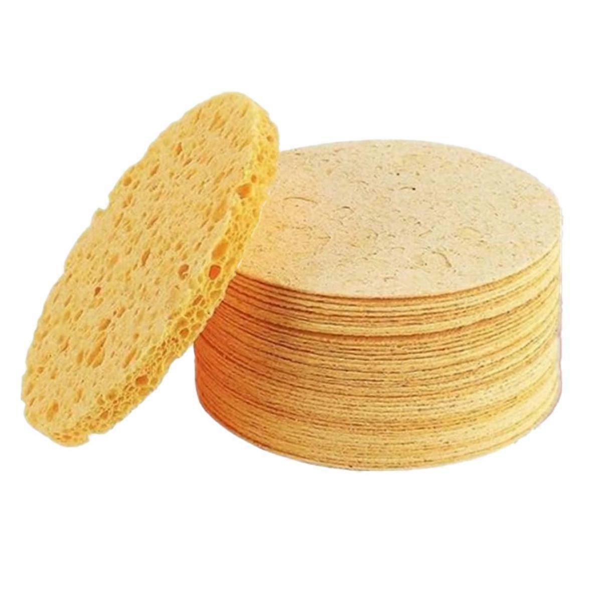 50PCS Cleansing Pads for Face Compressed Sponges Turmeric Cleanser Pads for Skin Cleansing and Exfo
