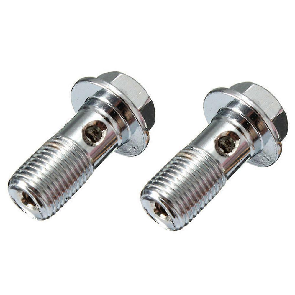 2x Motorcycle Stainless Brake Banjo M10 x 1.0mm Caliper Master Cylinder