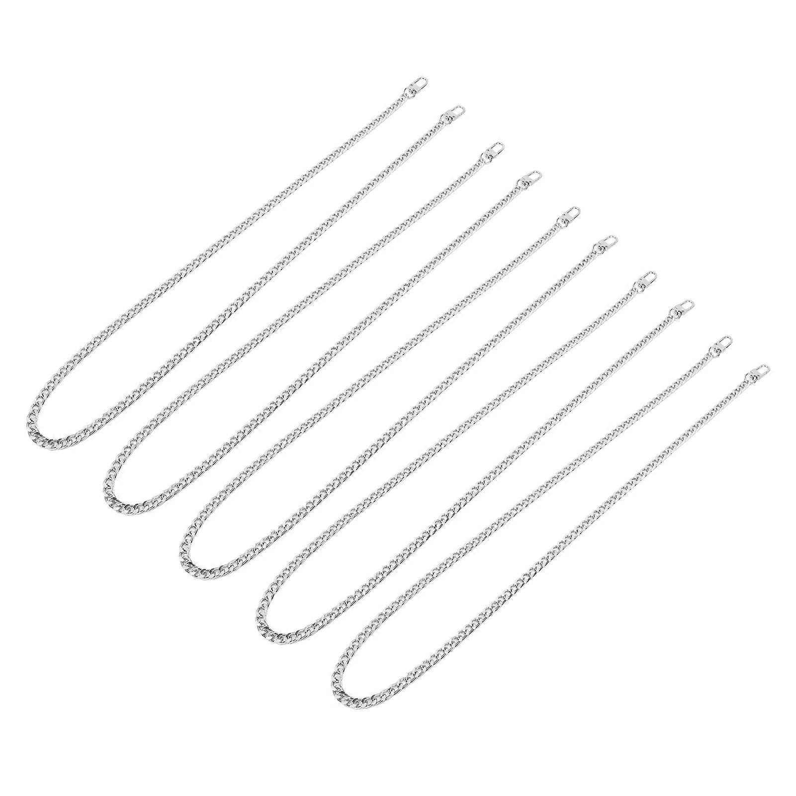 5pcs Curb Chain 4 Side Milled Round Buckle 1meter DIY Decorative Craft Curb Chain for Jewelry Accessories Silver