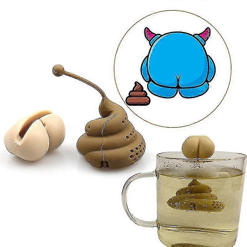 Funny Poop Shaped Tea Filter Réutilisable Silicone Tea Infuser Portable Tea Strainer