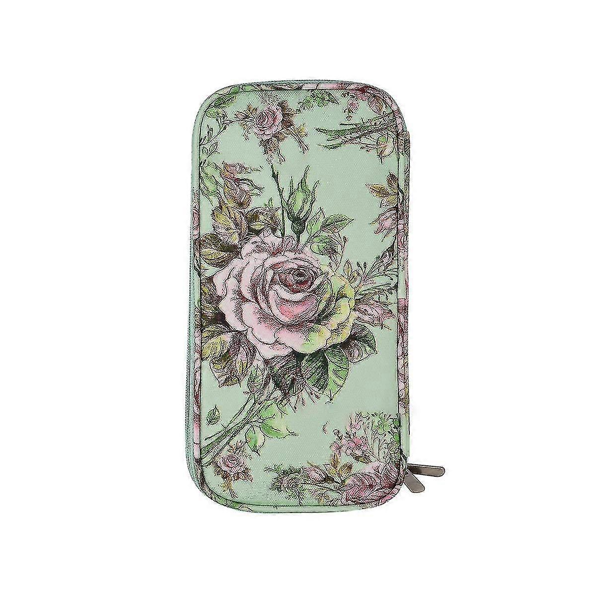 Knitting Needls Case Without Hooks And Accessories,zipper Storage Organizer Bag With Web Pockets Fo