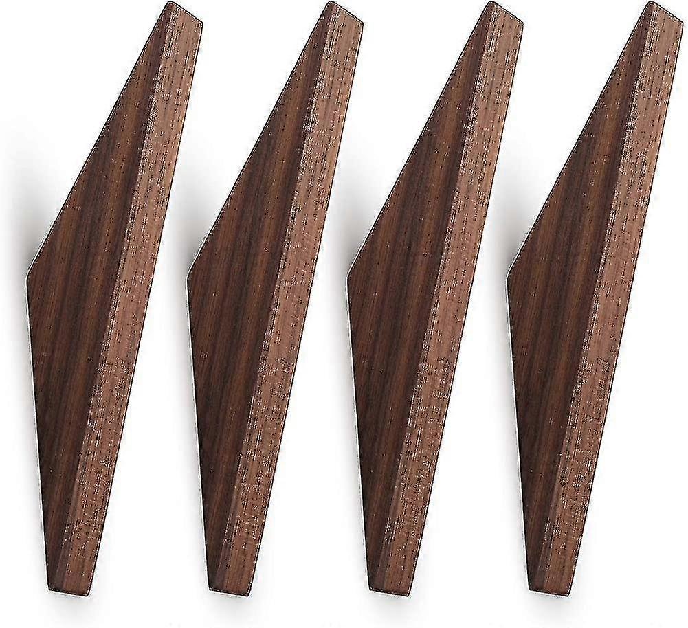 Set Of 4, Walnut Coat Hooks, Single Hook