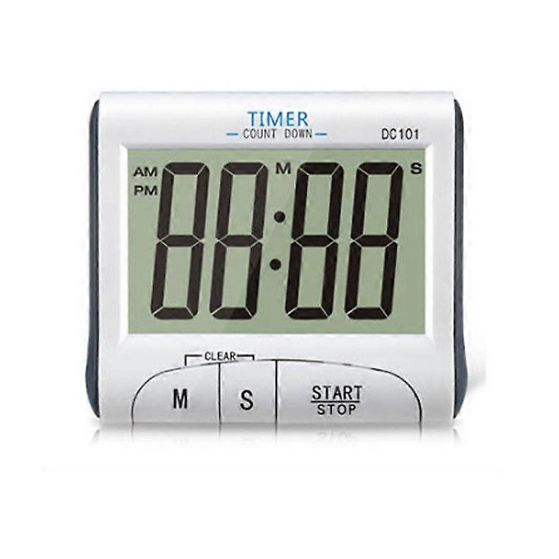 Kitchen Timer,White Electronic Magnetic Kitchen Timer 24H Digital Kitchen Timer with Sound Alarm LCD Display Countdown Timer Magnetic Holder -,2024 Pi