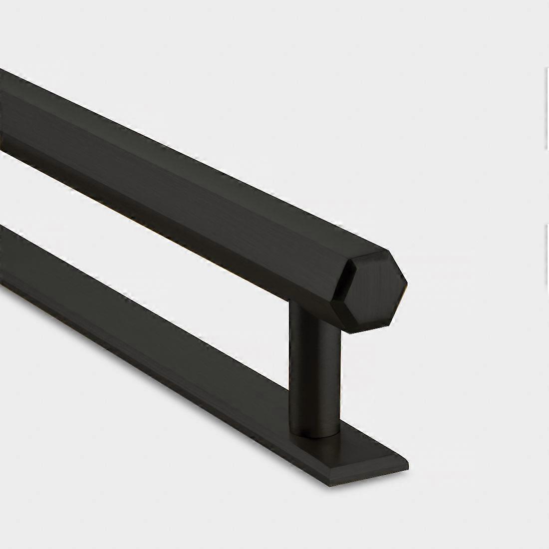 Brass Hexagonal Cabinet Handles With Backplate in Black - 320mm