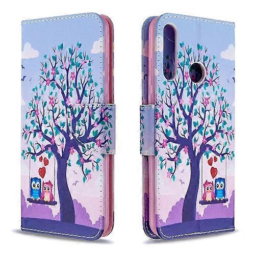 For Huawei Y6P Colored Drawing Pattern Horizontal Flip Leather Phone Case