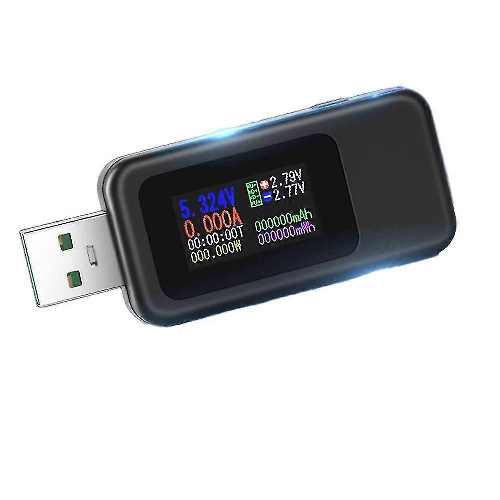 Color Display Usb Tester 0-6.5a Current 4-30v Voltmeter Monitoring Time Display Mobile Powers Detec