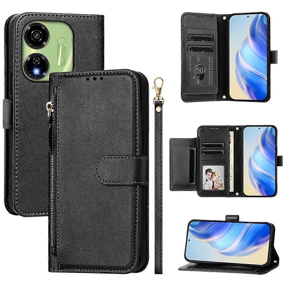 Zipper Wallet Leather Case For Itel P55 5G