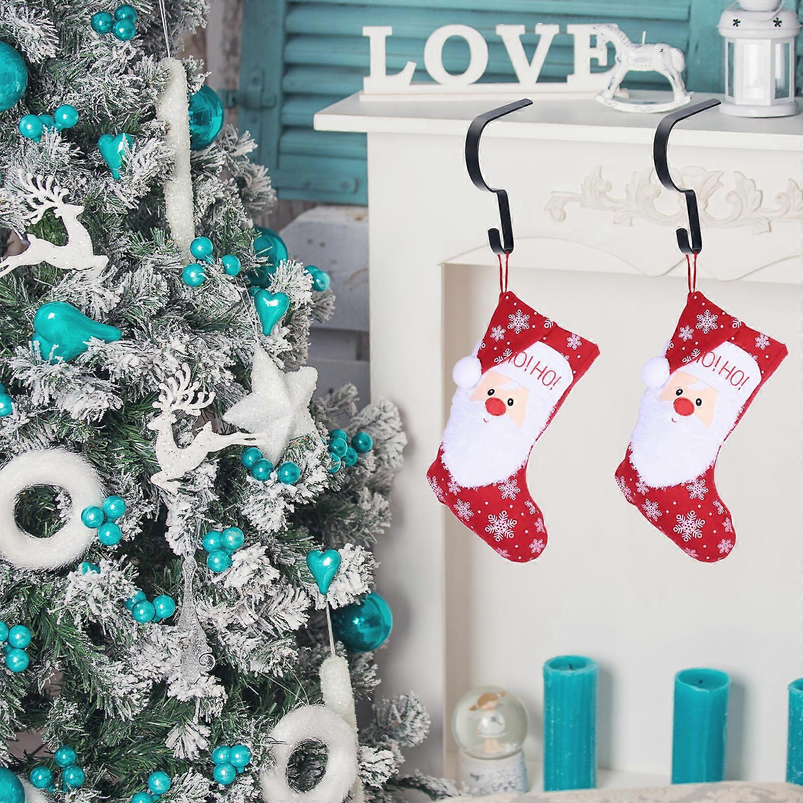 White Christmas decoration socks hook, iron hook, metal S hook, 10cm, iron