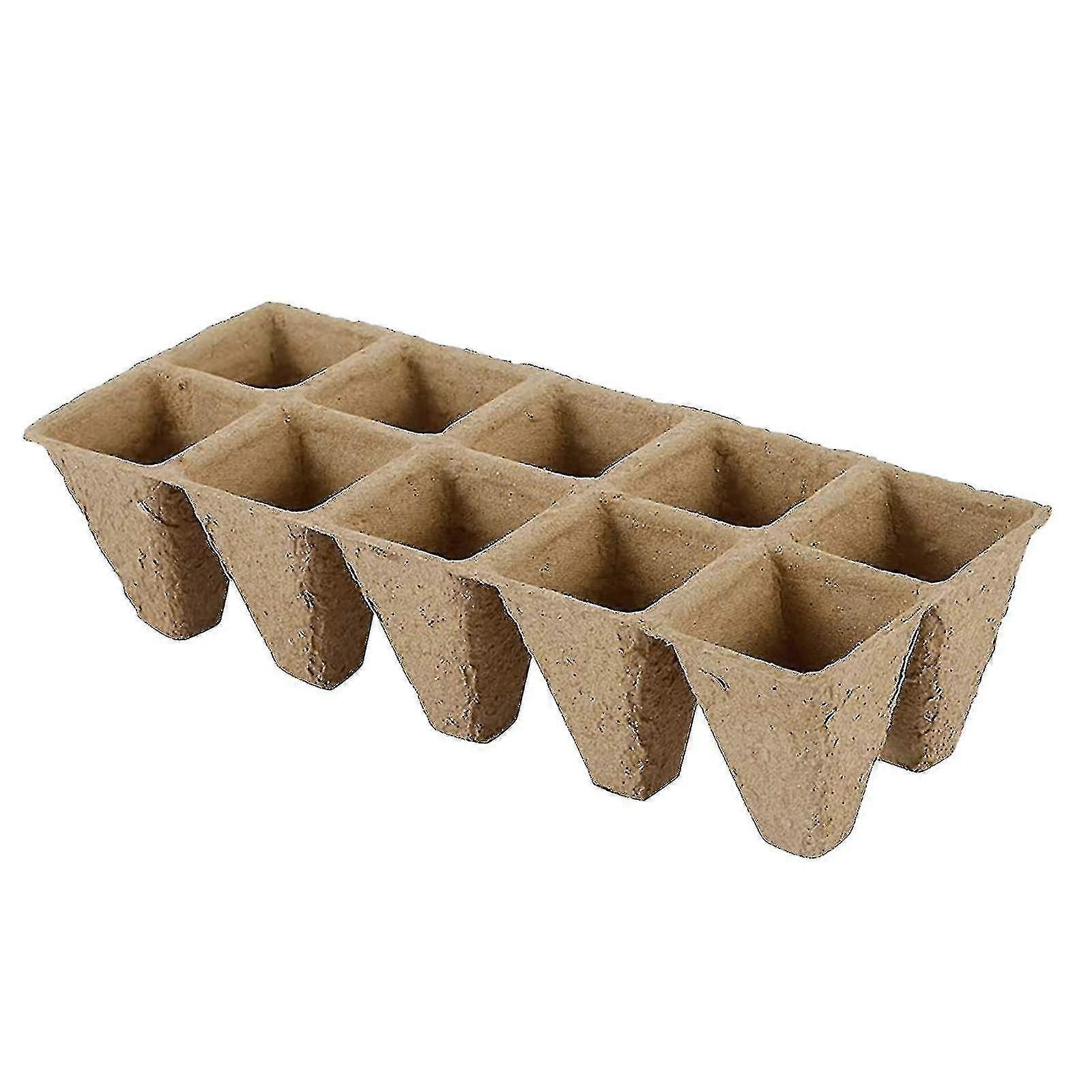 Degradable Peat Pots Seed Starter Trays Seedling Pots Germination Trays 10 Cells