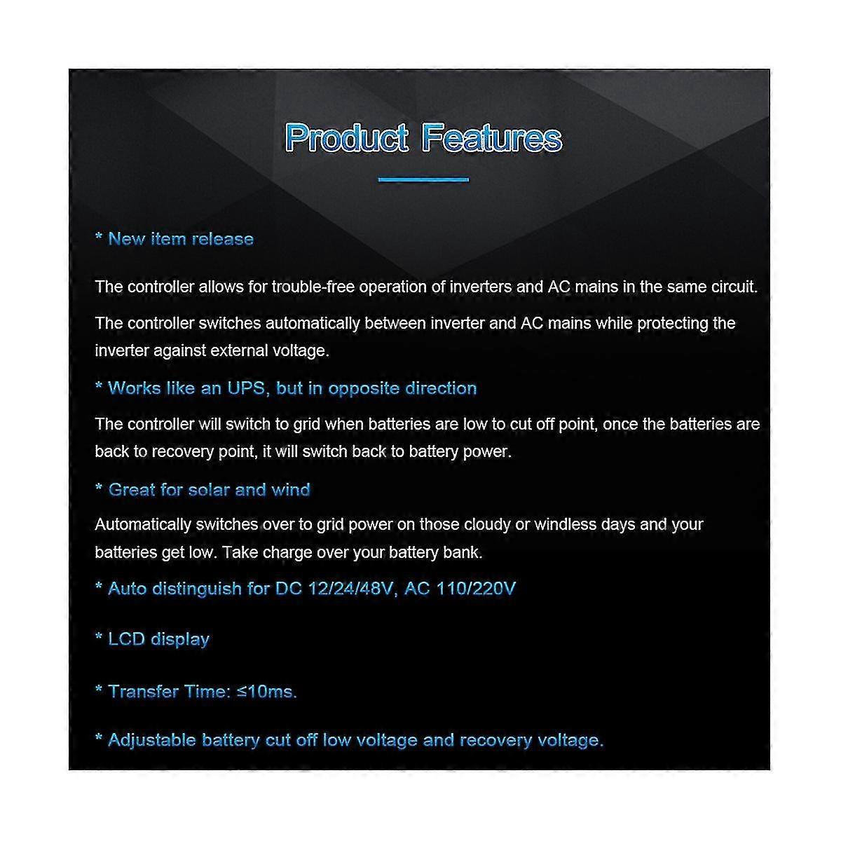 Automatic S Solar Char For Solar System 12v 24v 48v Ac