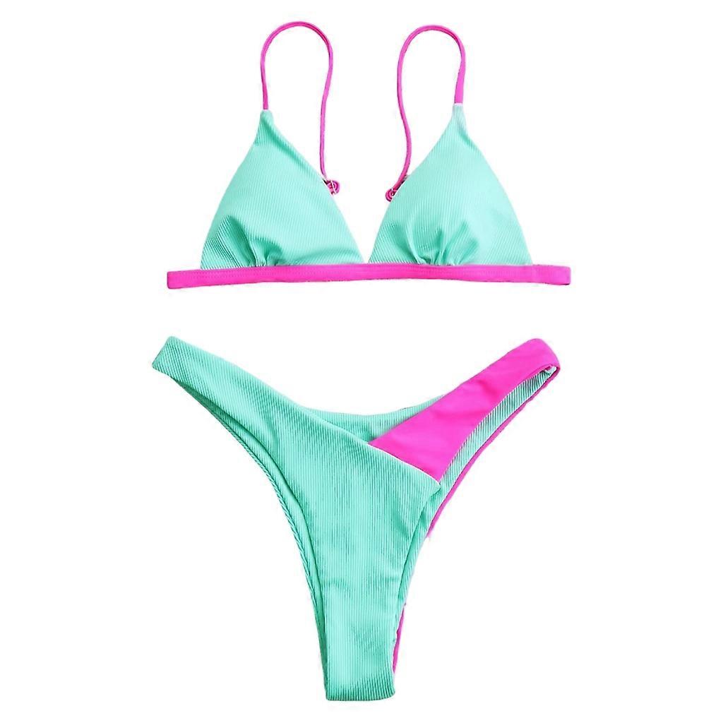 Mujer High Cut Backless Swimsuit Spaghetti Straps Cómoda moda Bikinis