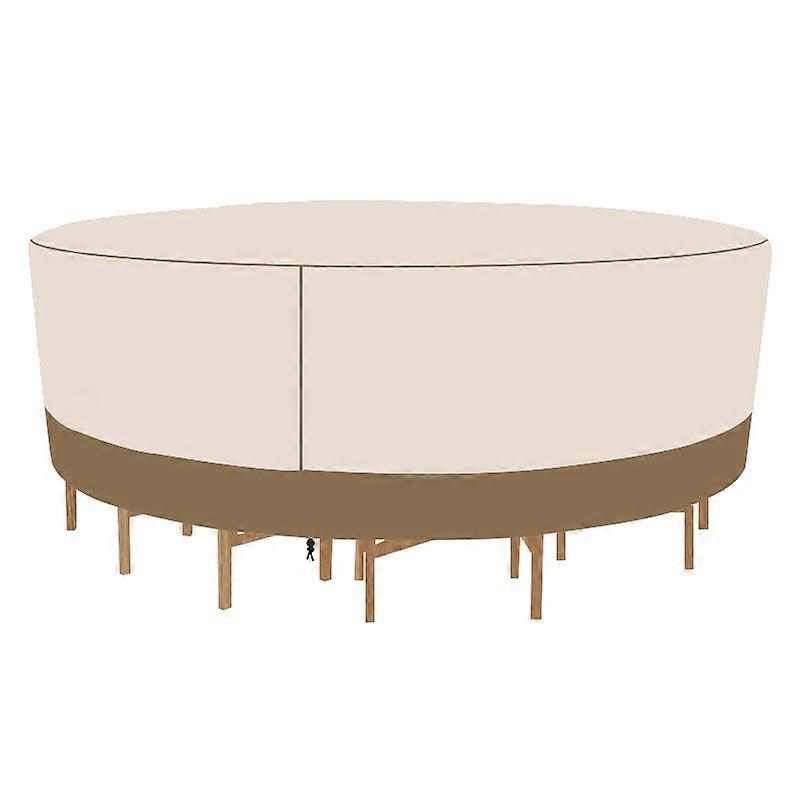 Protective cover for round garden furniture, 240 * 60cm, beige and brown