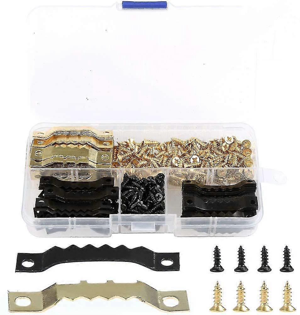 New 100 Pcs Photo Frame Durable Hanging Hooks - Double Hole Sawtooth Picture Frame Hangers With Screws