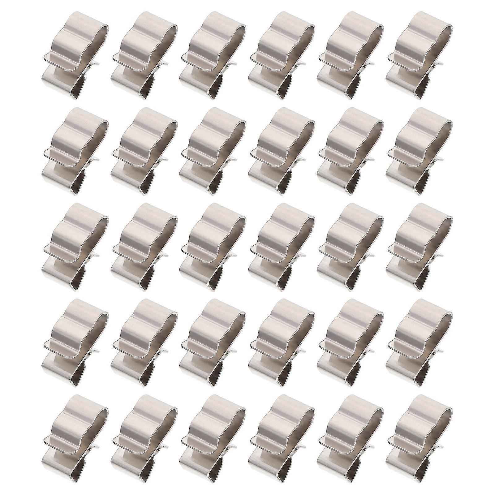 1 Set 30pcs Stainless Steel Solar Panel Cable Clips Trailer Wire Clips (silver)