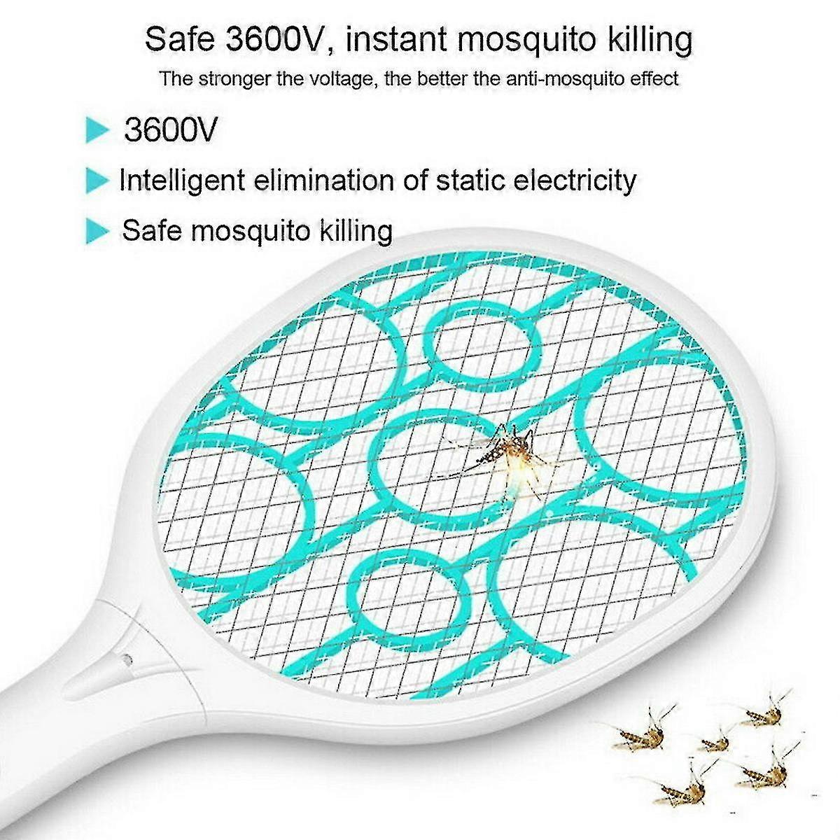 Rechargeable Électrique Mouche Insect Racket Zapper Killer Swatter Bug Mosquito Bleu