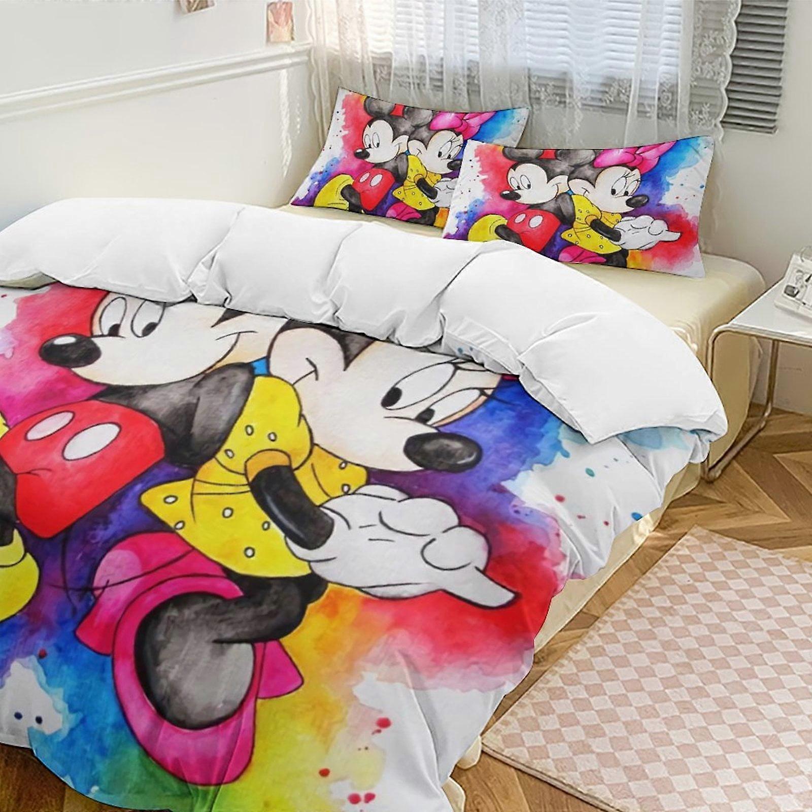 v4165  Bed Sheets Bedding Minnie MouseCartoon Collection 3-Piece Comforter Set, Personalized Bedding Decor for Kids And Teens  Bed Sheets  yuq4165