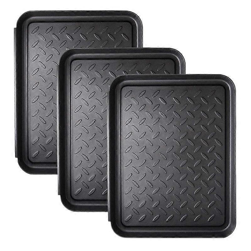 3PCS Tray Heavy Duty Shoe Mat Trays,Storage Tray,Dog Bowl or Bowl Mats Trap to Protect Floor 13.7X1
