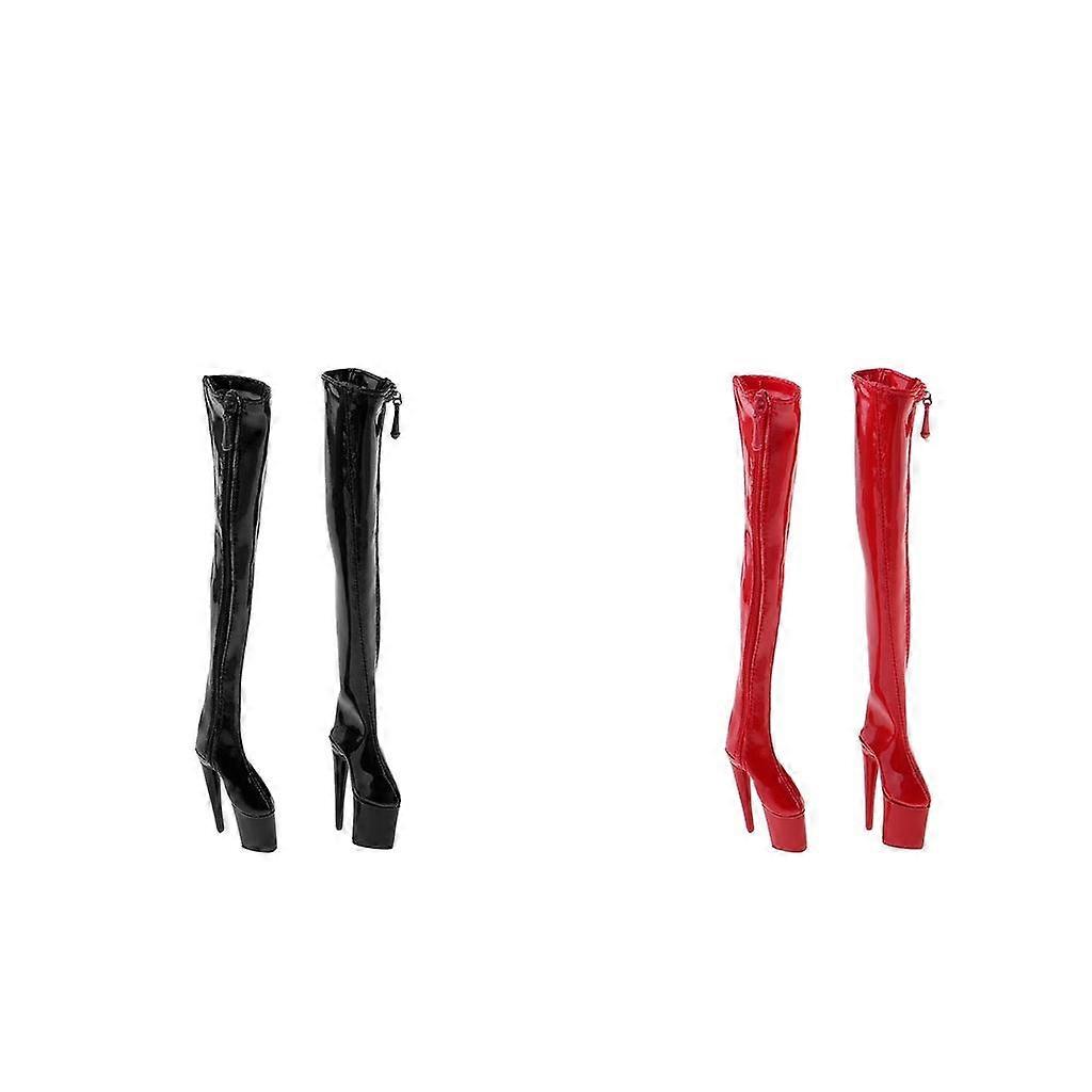1/6 Women Over The Knee High Heel Boots Shoes for 12inch Action