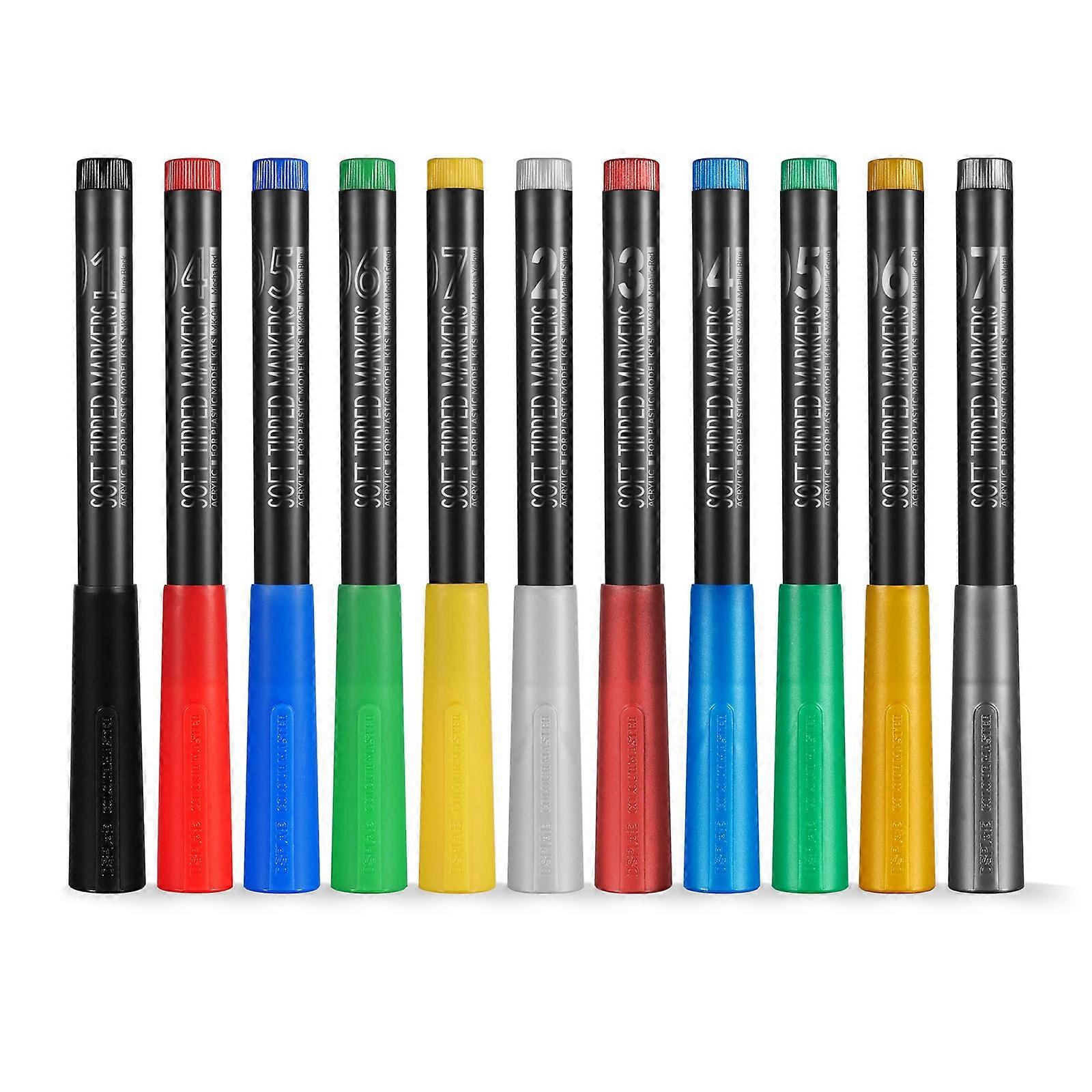 2023 DSPIAE MK/MKM Waterproof Soft Tipped Marker Pen For Plastic Model Tools