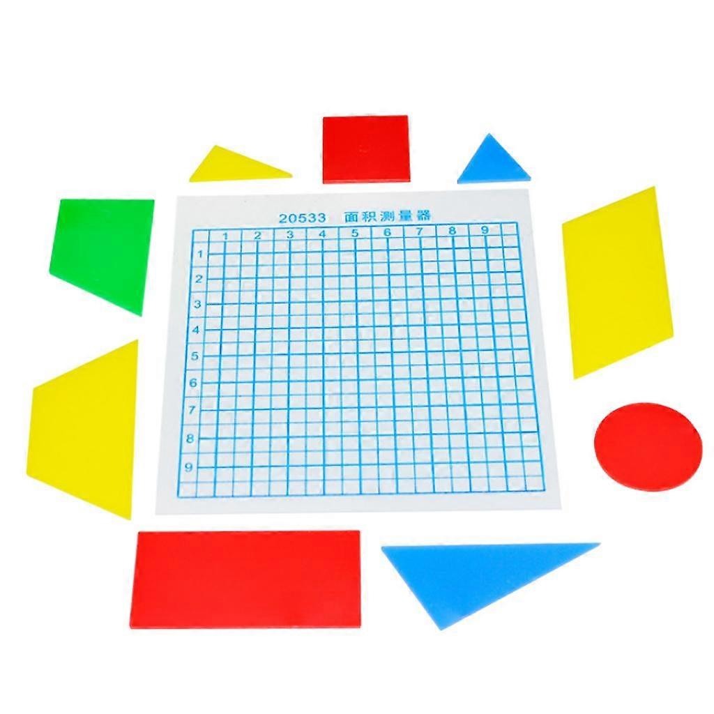 Children Mathematics Study Toy Geometric Area Calculation Tool Plastic Chips