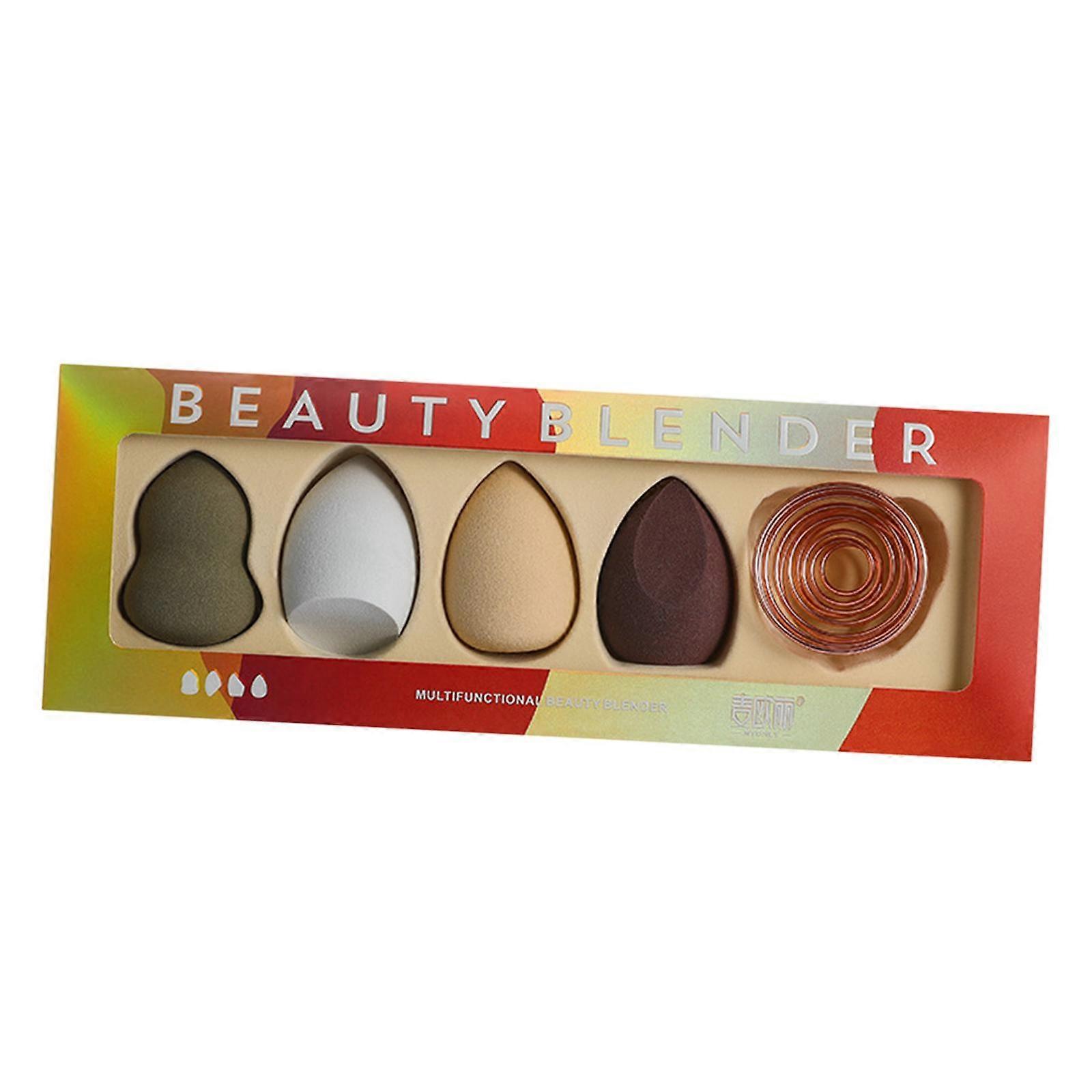 Makeup Sponge Set Washable Durable Makeup Set Latex Frees with Sponges Holder Multifunctional Reusable for Cream Powders Liquid