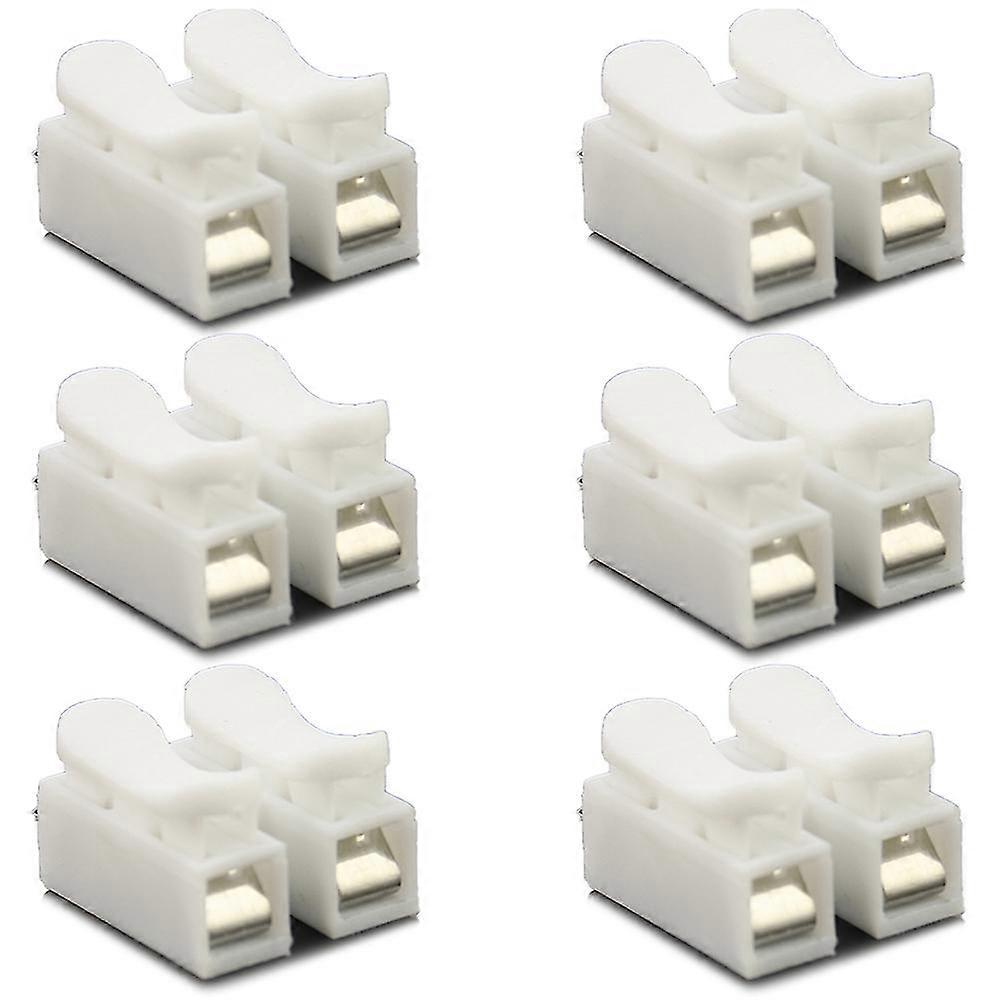 500Pcs White No Soldering Welding Quick 2P Cable Wire Connector No Screw Terminal Block Spring Clam