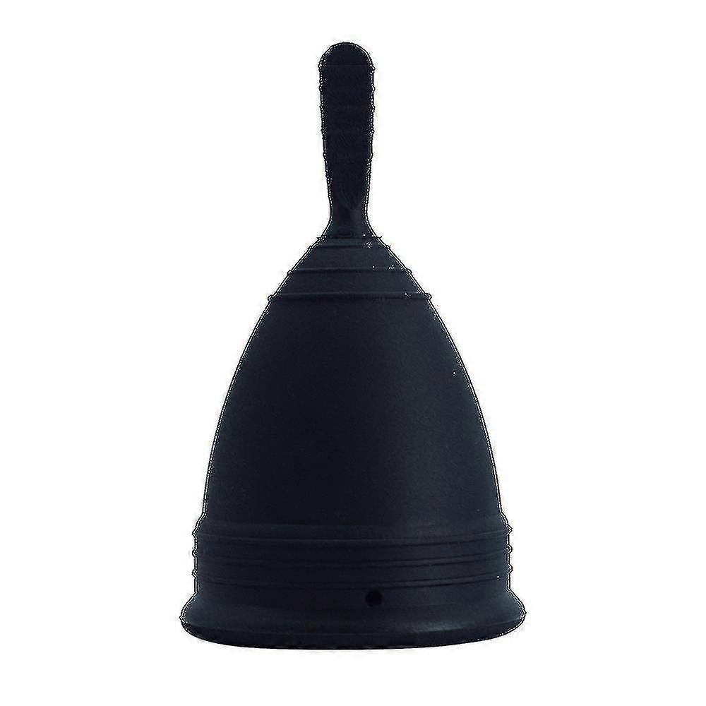 Adet Kapları Yumuşak Esnek Yeniden Kullanılabilir Adet Dönemi Kupası Temizlemesi Kolay Tampon (Küçük Siyah)