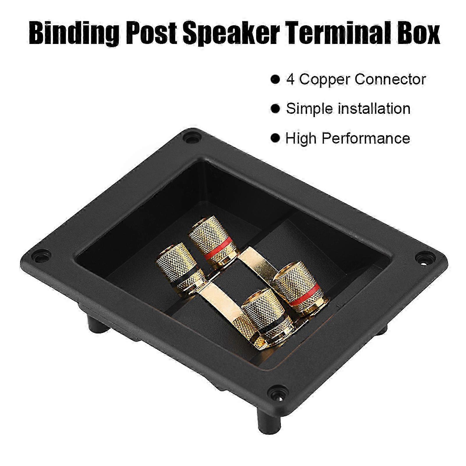 4 Copper Binding Post Terminal Cable Connector Speaker Terminal Box Acoustic Components