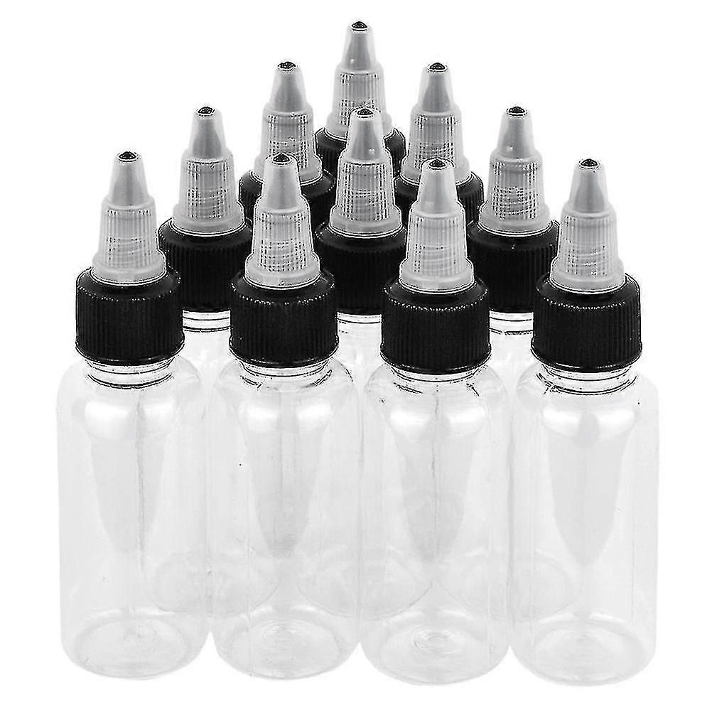 10pcs 30ml Empty Ink Bottles Transparent Pigment Storage Bottles With
