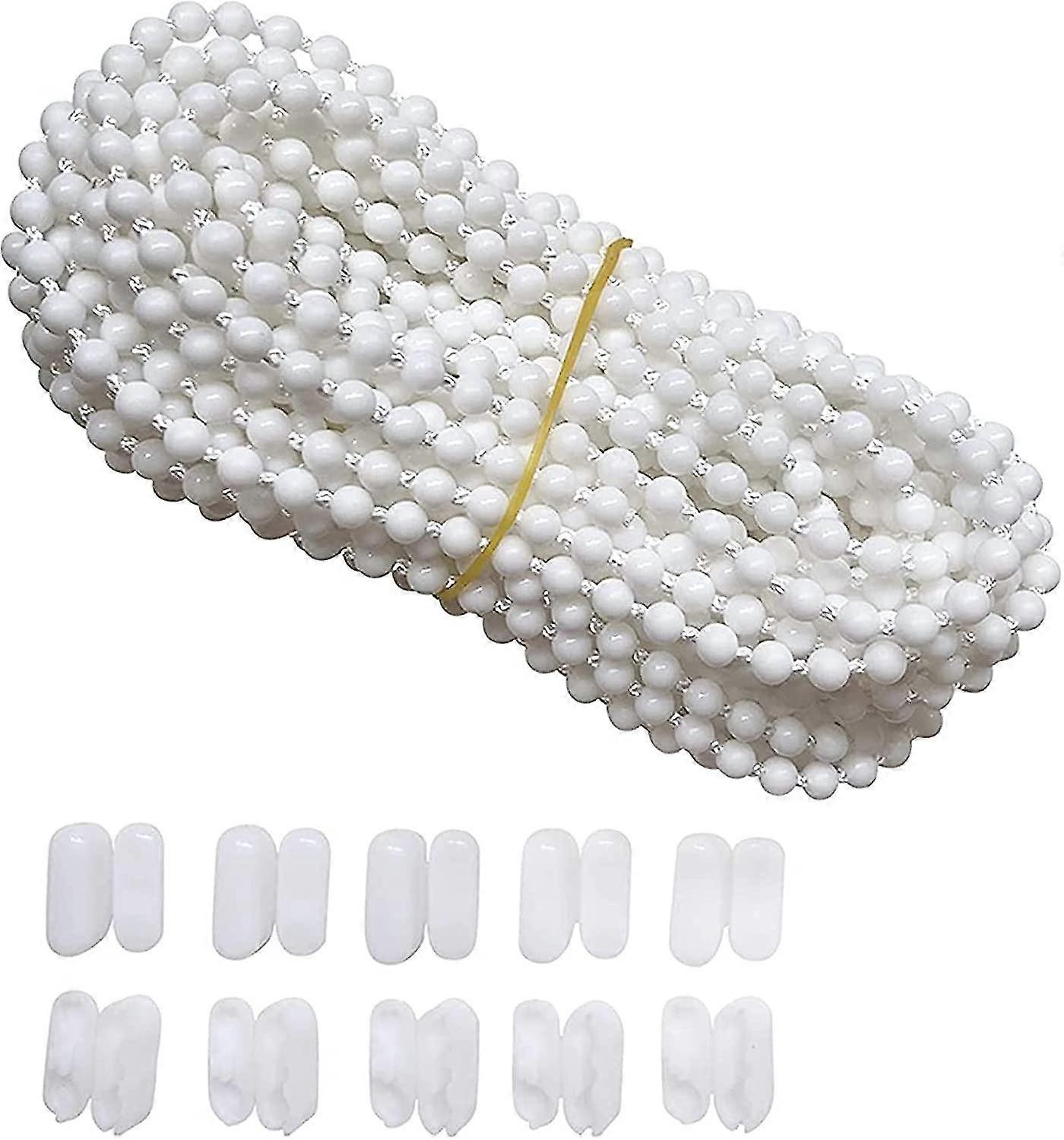 10 Meter Vertical Blind Bottom Chain With 10 Ball Chain Connectors Clips For 3.5 Inch/ 89 Mm Slats