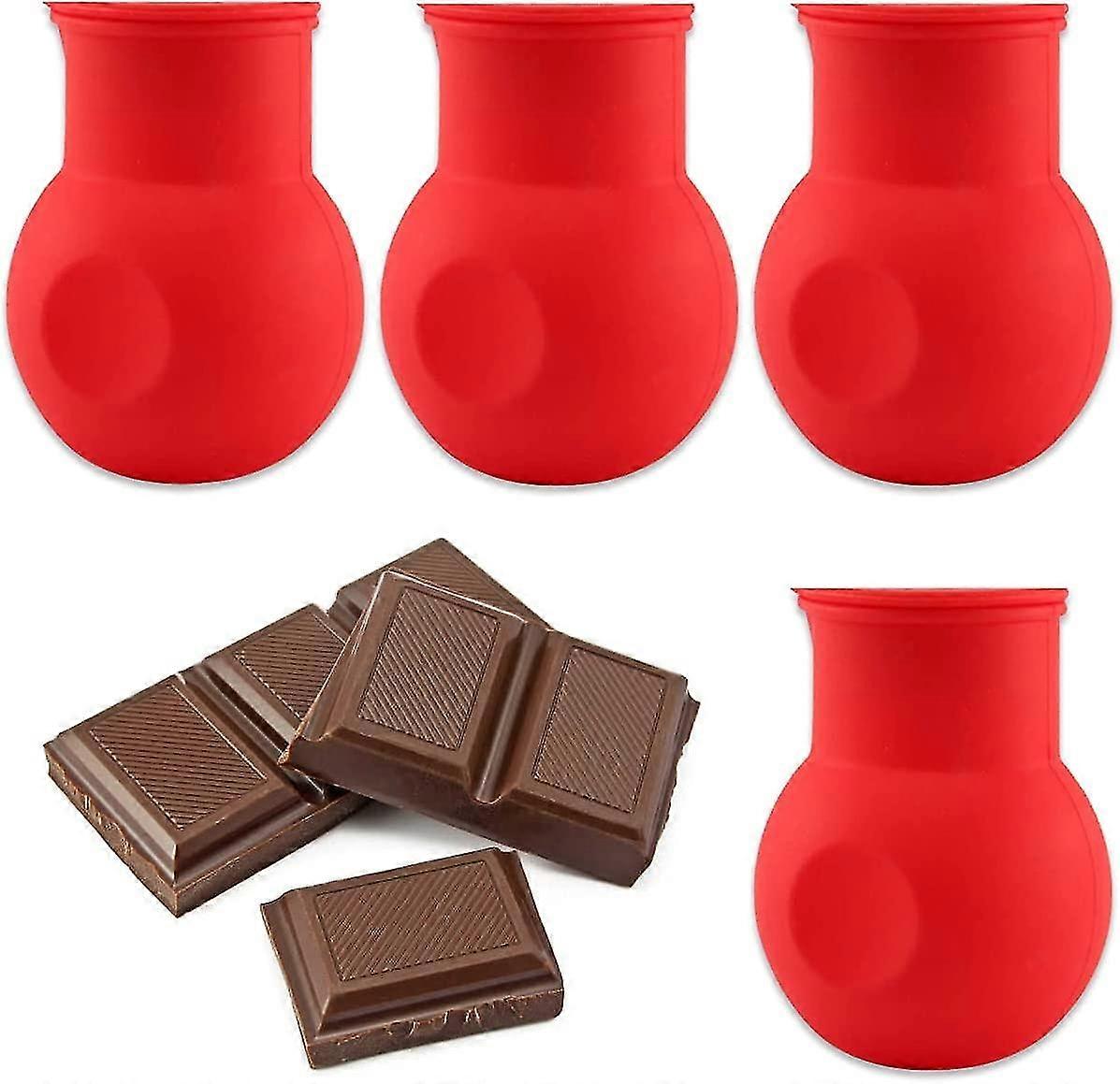 4 Pieces TAIZER Chocolate Melting Pot with Lid Butter Heat Melting Pot Silicone Kitchen Baking Tool