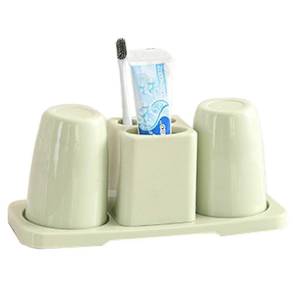 Bathroom Toothbrush Toothpaste Stand Organizer Plastic Rack Set