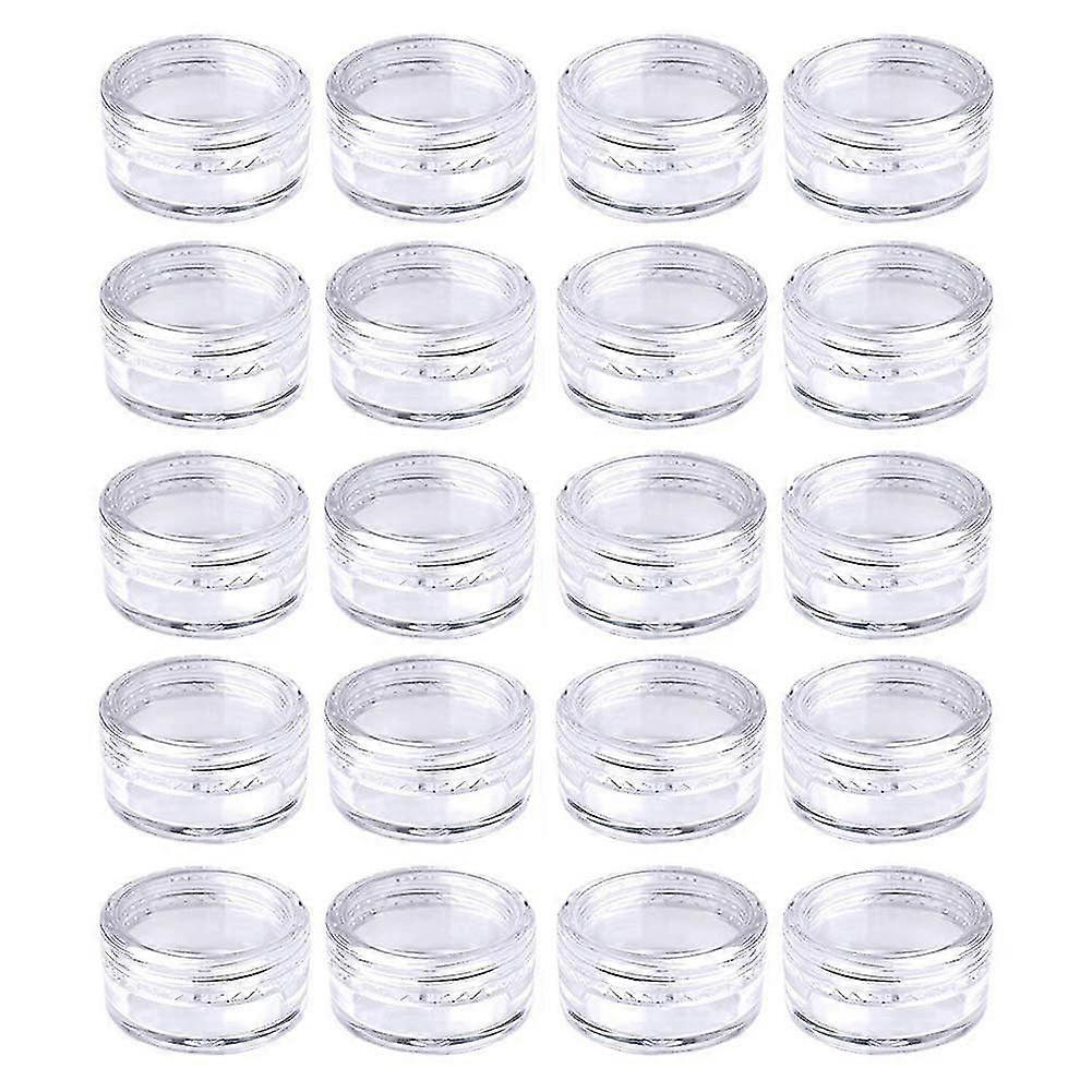 20 pieces small clear round travel sample jar pots for women creams make-up sample containers - 5ml