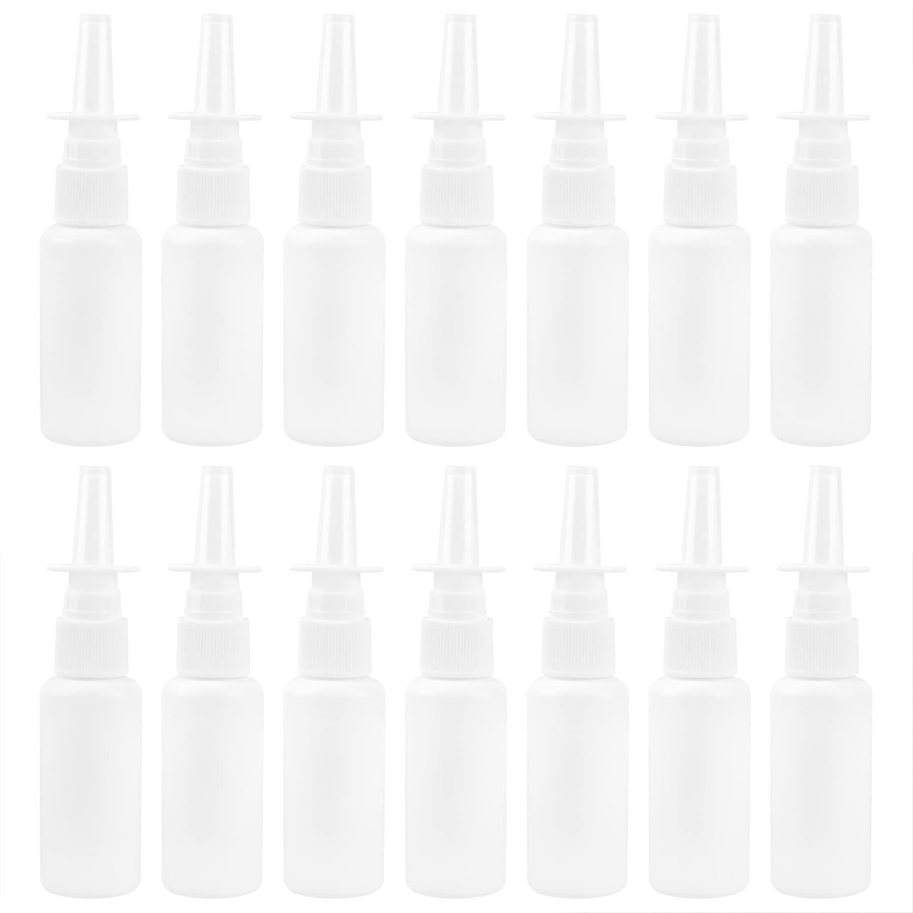 20 Pack 30Ml White Plastic Empty Refillable Nasal Spray Bottles Mist Nose Nasal Sprayer Bottle Mist Sprayers Atomizers Maketup Water Container