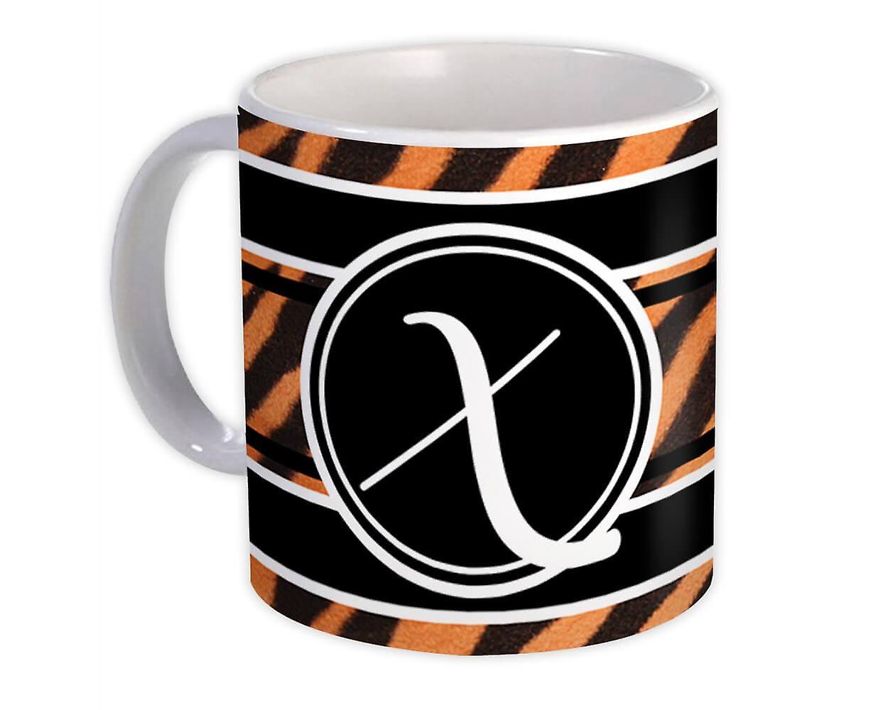 Gift Mug: Monogram Letter X Tiger