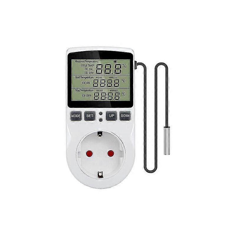 Timer Socket Digital Thermostat 220V Temperature Controller Socket Socket with Timer Switch Cooling Heating Temperature Sensor 1pcs
